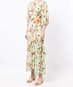 Rixo London 'Cheryl' Camo Floral Midi Dress