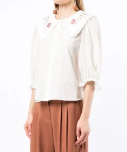 Rixo London 'Dallas' Embroidered Collar Shirt 9 Rixo London 'Dallas' Embroidered Collar Shirt