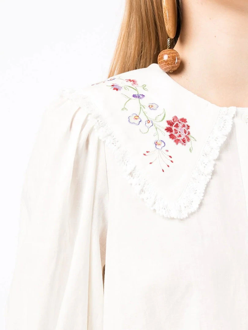 Rixo London 'Dallas' Embroidered Collar Shirt 7 Rixo London 'Dallas' Embroidered Collar Shirt