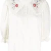 Rixo London 'Dallas' Embroidered Collar Shirt