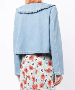 Rixo London 'Debbie' Embroidered Denim Shacket