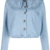 Rixo London 'Debbie' Embroidered Denim Shacket
