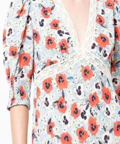 Rixo London 'Gemma' Pansy Floral Midi Dress