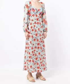 Rixo London 'Gio' Pansy Floral Midi Dress