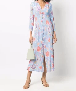 Rixo London 'Katie' Peony Floral Midi Dress