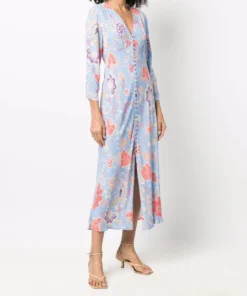 Rixo London 'Katie' Peony Floral Midi Dress