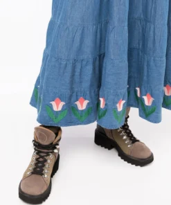 Rixo London ‘Kristen’ Tulip Embroidered Denim Midaxi Dress 11 Rixo London ‘Kristen’ Tulip Embroidered Denim Midaxi Dress