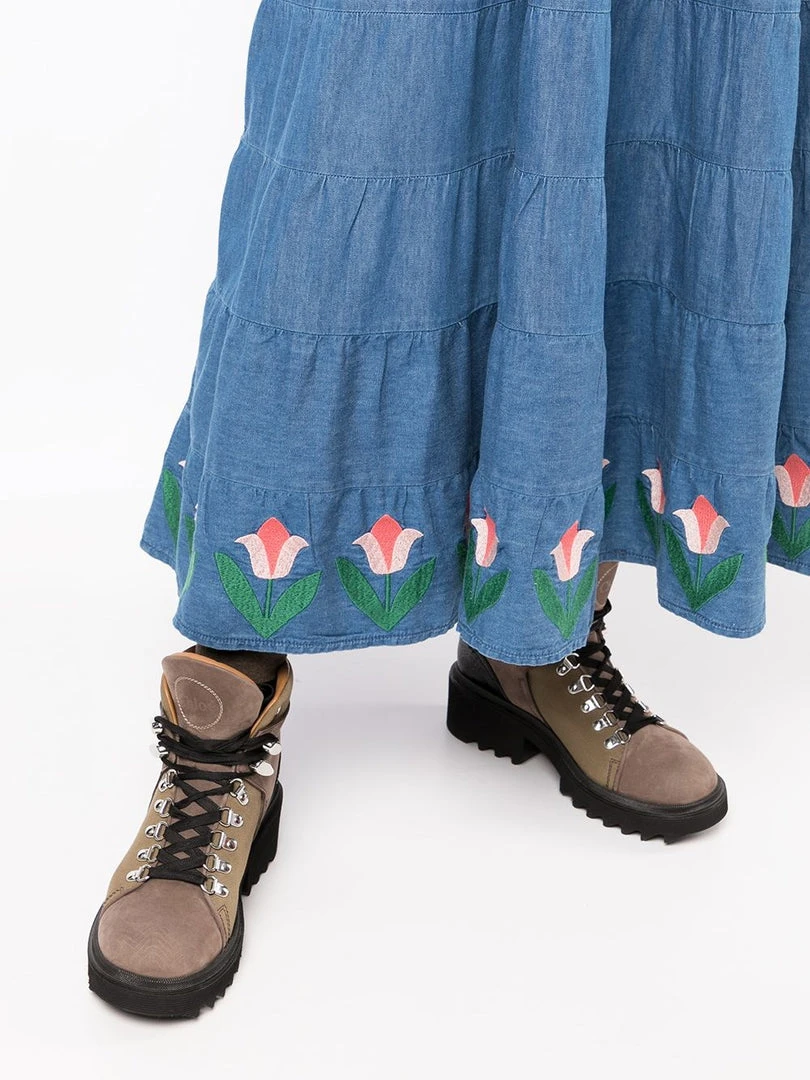 Rixo London ‘Kristen’ Tulip Embroidered Denim Midaxi Dress 7 Rixo London ‘Kristen’ Tulip Embroidered Denim Midaxi Dress