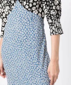 Rixo London 'Martha' Contrast Floral Midi Dress