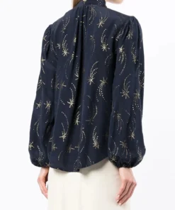 Rixo London ‘Moss’ Glitter Star Blouse