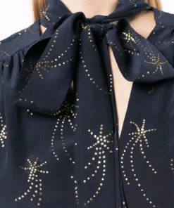 Rixo London ‘Moss’ Glitter Star Blouse