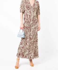 Rixo London ‘Poppy' Marble Zebra Print Midi Dress 38 Rixo London ‘Poppy' Marble Zebra Print Midi Dress