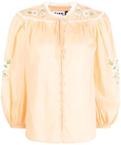 Rixo London 'Ren' Daisy Embroidered Blouse