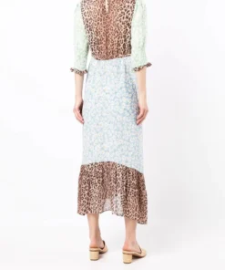 Rixo London 'Saffron' Floral Leopard Midi Dress