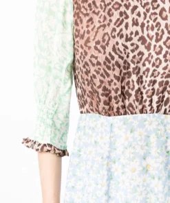 Rixo London 'Saffron' Floral Leopard Midi Dress