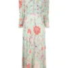Rixo London 'Selma' Mint Peony Floral Midi Dress