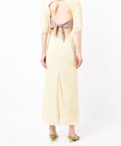 Rixo London 'Steph' Floral Tie Back Midi Dress