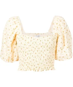 Faithfull The Brand 'Robina' Shirred Floral Crop Top