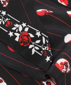 Rockins Scarves Black 'Striped Skull Skinny Scarf'