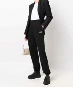 ROTATE 'Mimi' Black Logo Sweatpants Clothing