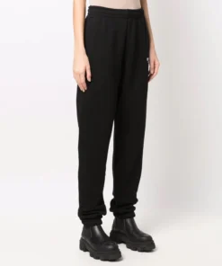 ROTATE 'Mimi' Black Logo Sweatpants Clothing