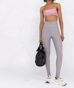 ROTATE Pink ‘Passio’ Logo Crop Top Clothing