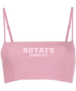 ROTATE Pink ‘Passio’ Logo Crop Top Clothing
