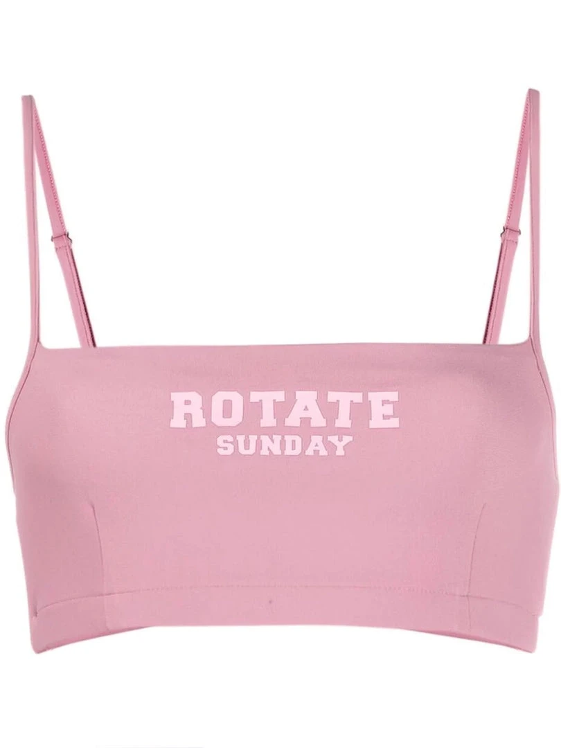 ROTATE Pink ‘Passio’ Logo Crop Top Clothing 3 ROTATE Pink ‘Passio’ Logo Crop Top Clothing