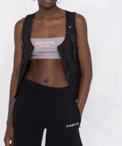 ROTATE Grey ‘Passio’ Logo Crop Top