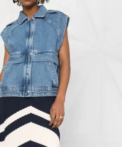 Ba&sh Clothing 'Ruben' Denim Sleeveless Jacket