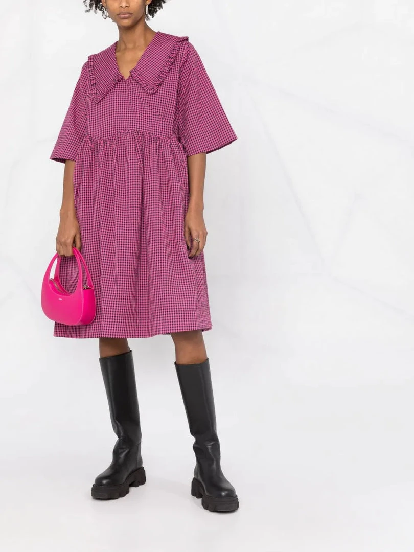 Ganni ‘Ruffled Collar Gingham Wrap Midi Dress’ 4 Ganni ‘Ruffled Collar Gingham Wrap Midi Dress’