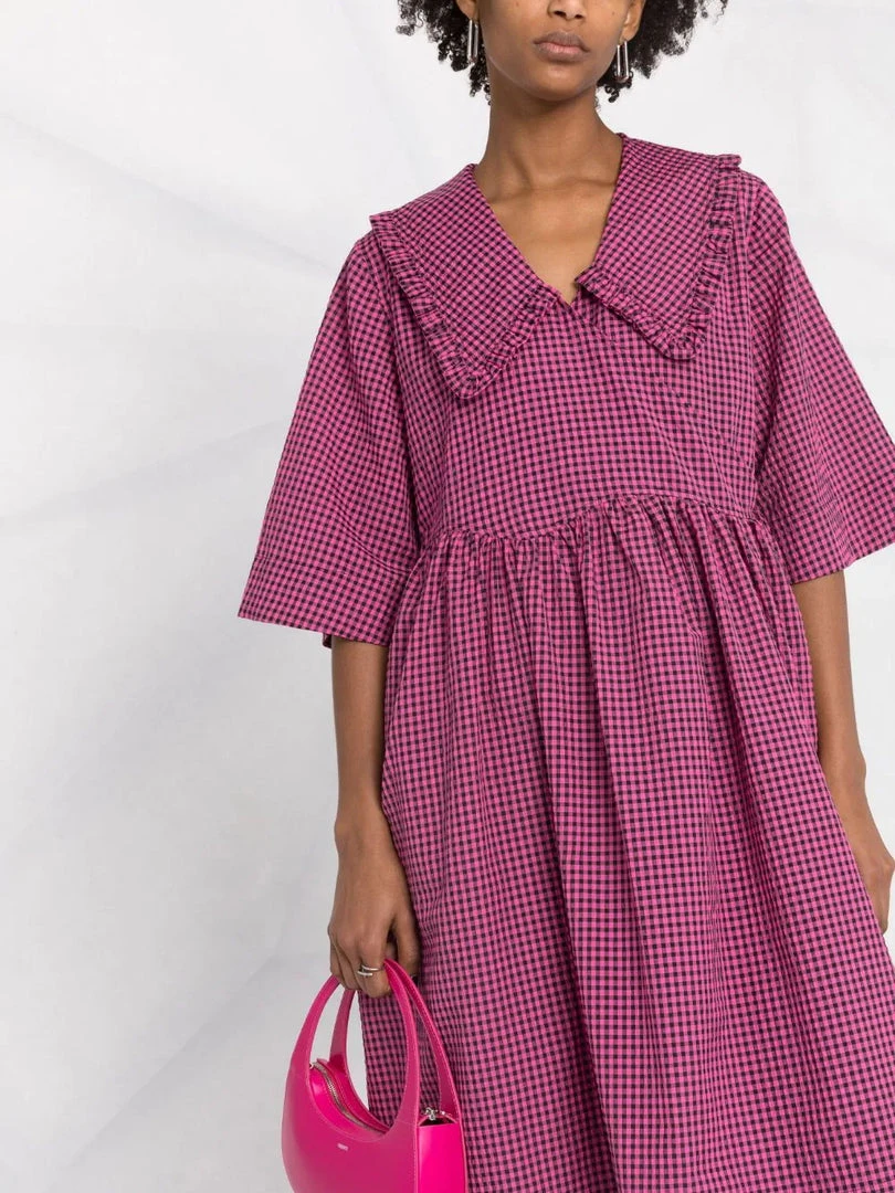 Ganni ‘Ruffled Collar Gingham Wrap Midi Dress’ 28 Ganni ‘Ruffled Collar Gingham Wrap Midi Dress’