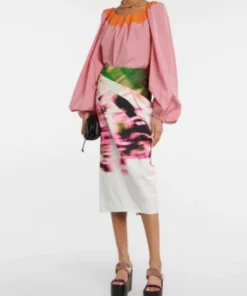 DRIES VAN NOTEN Clothing 'Samy' Abstract Print Skirt