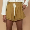 Sancia Clothing Green ‘Lucia’ Linen High Waist Shorts