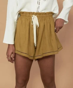 Sancia Clothing Green ‘Lucia’ Linen High Waist Shorts
