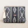 M.A.B.E Grey 'Serai' Patterned Large Pouch