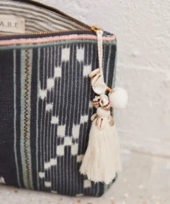 M.A.B.E Grey 'Serai' Patterned Large Pouch