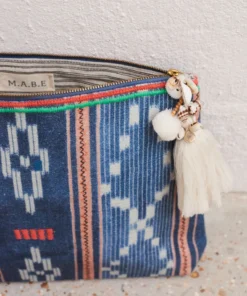 M.A.B.E Bags Navy 'Serai' Patterned Large Pouch