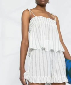 Ganni 'Sheer Striped Frill Hem Shorts' 12 Ganni 'Sheer Striped Frill Hem Shorts'