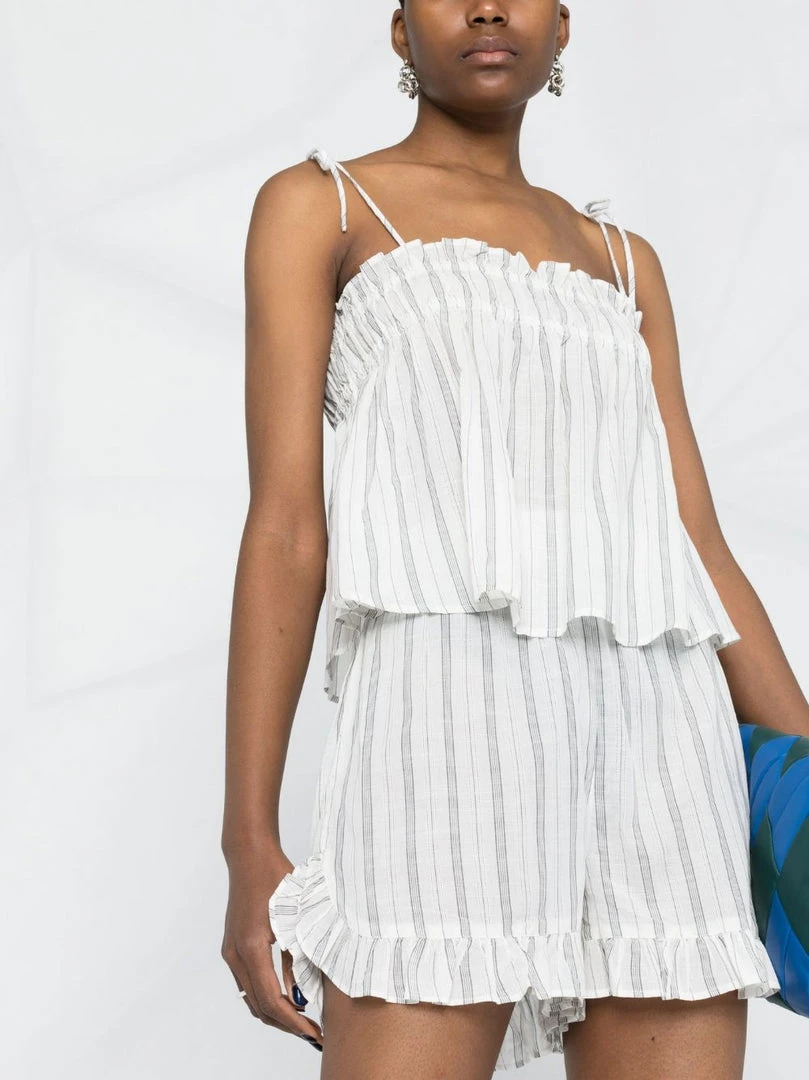Ganni 'Sheer Striped Frill Hem Shorts' 7 Ganni 'Sheer Striped Frill Hem Shorts'