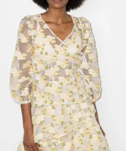 Shrimps 'Cordelia' Sheer Floral Wrap Blouse