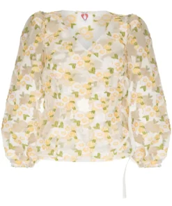 Shrimps 'Cordelia' Sheer Floral Wrap Blouse