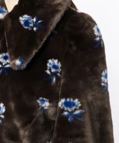Shrimps ‘Casper’ Floral Faux Fur Jacket