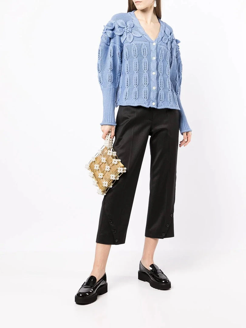 Shrimps Blue 'Claudia' Floral Knit Cardigan Clothing 4 Shrimps Blue 'Claudia' Floral Knit Cardigan Clothing