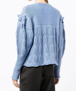 Shrimps Blue 'Claudia' Floral Knit Cardigan Clothing 10 Shrimps Blue 'Claudia' Floral Knit Cardigan Clothing