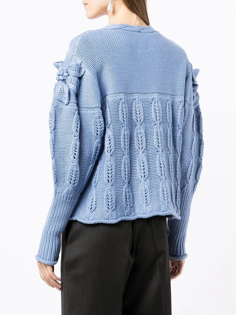 Shrimps Blue 'Claudia' Floral Knit Cardigan Clothing 6 Shrimps Blue 'Claudia' Floral Knit Cardigan Clothing