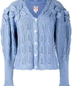Shrimps Blue 'Claudia' Floral Knit Cardigan Clothing