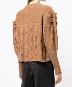 Shrimps Brown 'Claudia' Floral Knit Cardigan Clothing