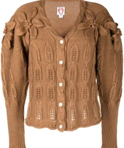 Shrimps Brown 'Claudia' Floral Knit Cardigan Clothing