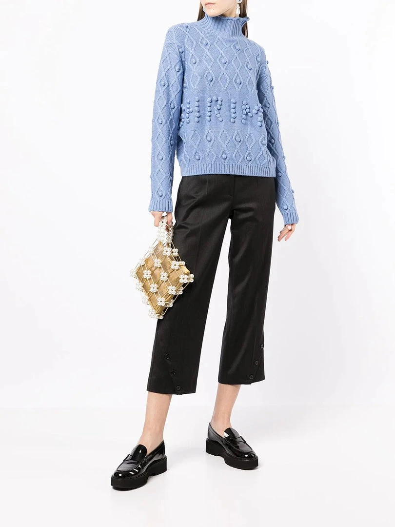 Shrimps Blue 'Cornelia' Bobble Logo Jumper Clothing 4 Shrimps Blue 'Cornelia' Bobble Logo Jumper Clothing